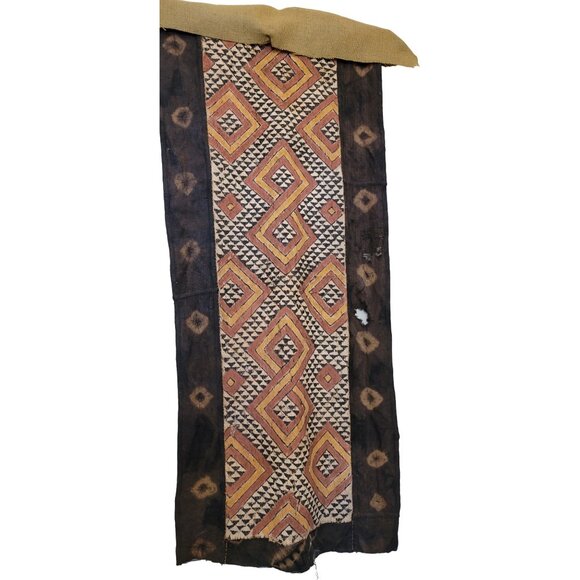 Vintage African Kuba Cloth Tapestry Wall Hanging With Geometric Patterns - Picture 2 of 16